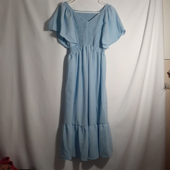 Pretty Blue Dress Flexible Size Small - Picture 12 of 16